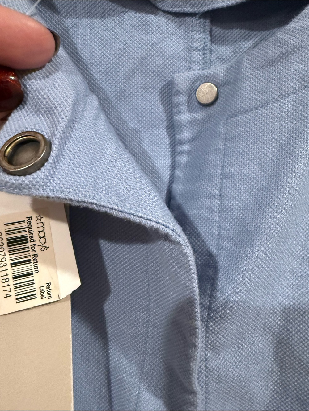 Eileen Fisher Powder Blue Cotton Blend Jacket - Picture 7 of 9